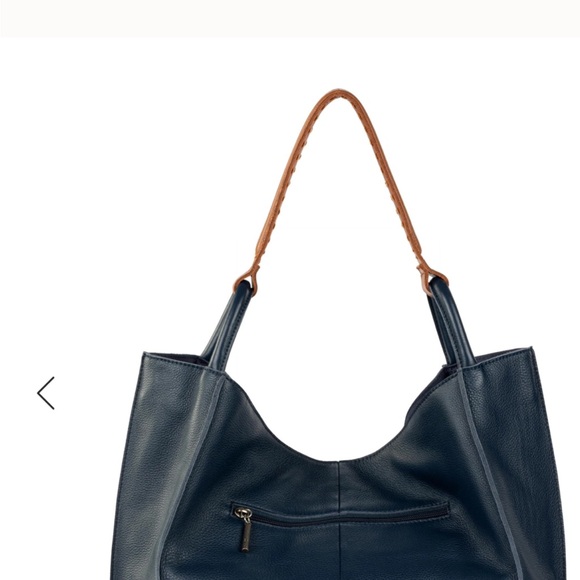 Los Feliz , the Sak Elegant Blue Leather Shoulder tote bag. - Picture 10 of 13